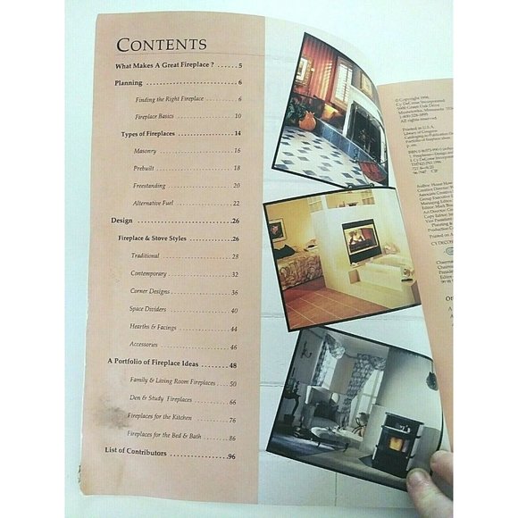 Fireplaces Ideas Book Full Color Photos Interior Design Home How To 1996 - Picture 2 of 4